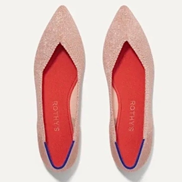 Like New- Rothy’s- Rosé Metallic Point Size 9.5- RARE/H2F - Picture 1 of 9